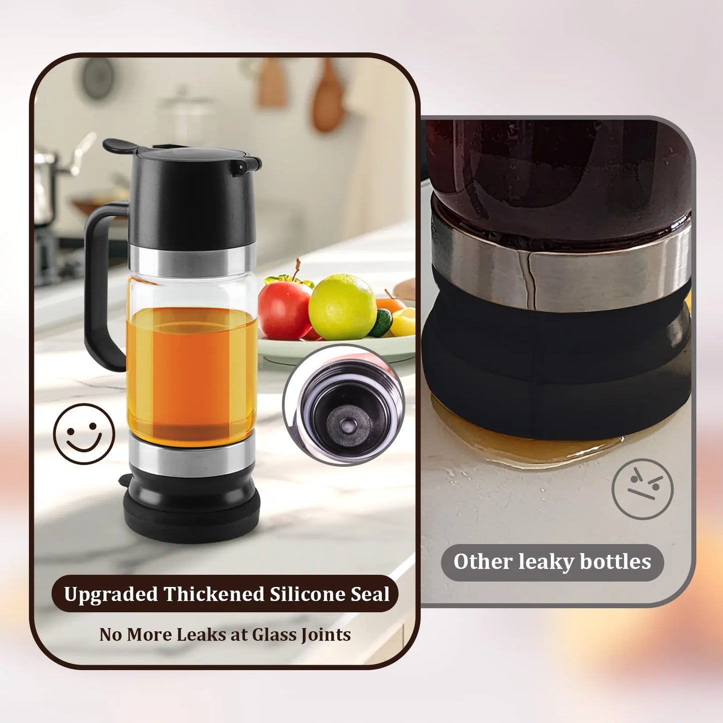 Aelga Glass Honey Dispenser kitchen items No Drip No Mess Leak-Free Design with Handle for Maple Syrup Maintains Freshness Easy to Clean Refill Perfect for Everyday Use